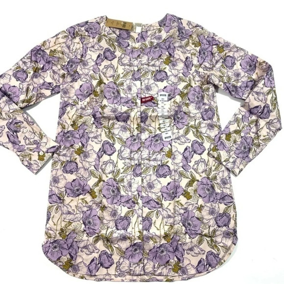 New Duluth Wrinkle Fighter Tunic Shirt Purple Floral - Picture 1 of 5